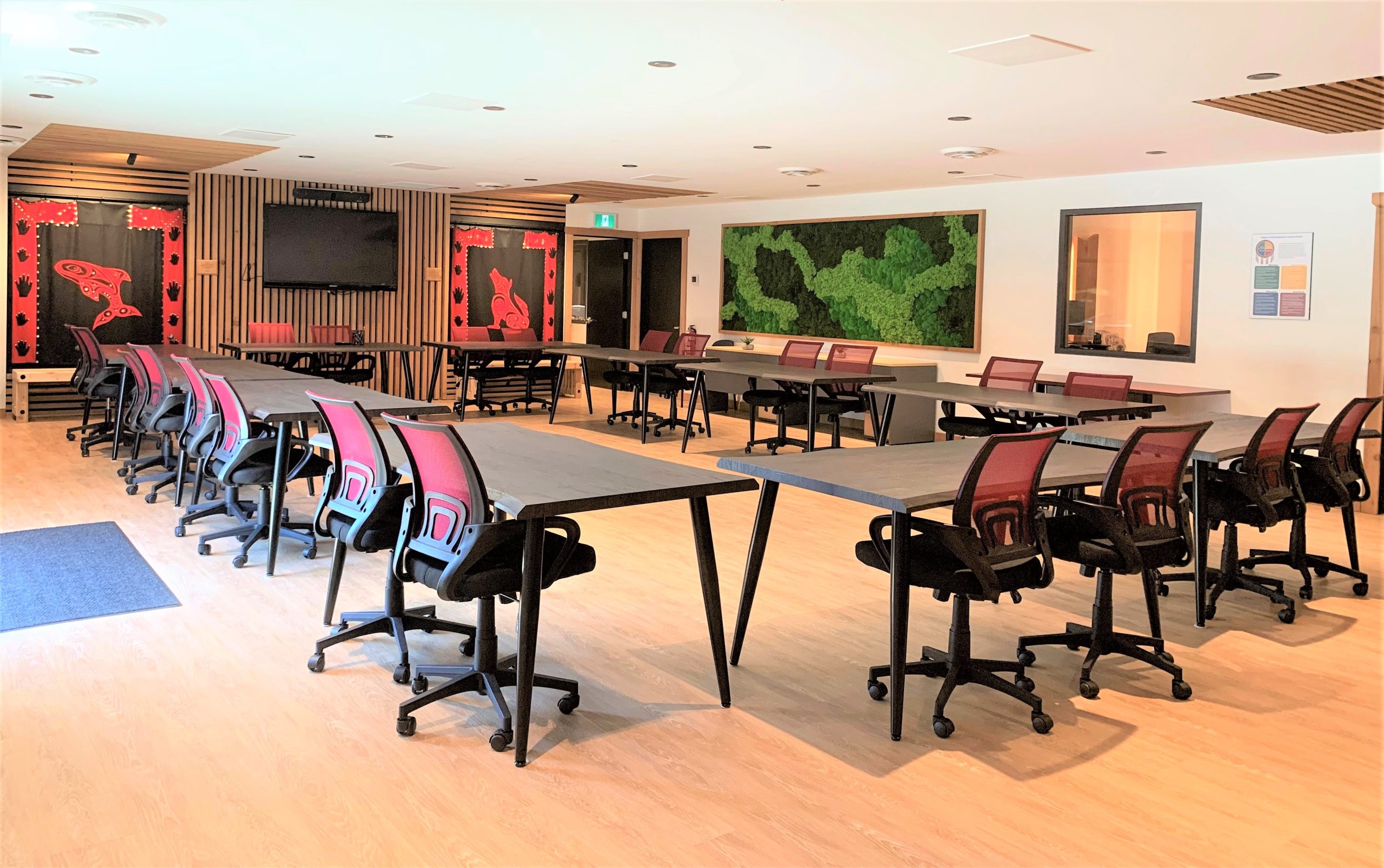 Training room at Indigenous Perspectives Society, following HeroWork renovation.