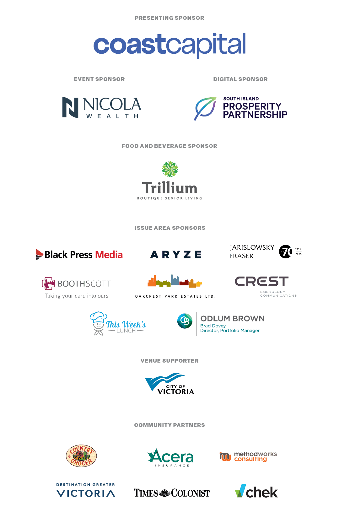a logo list of the sponsors for the 2025 Victoria's Vital Signs report