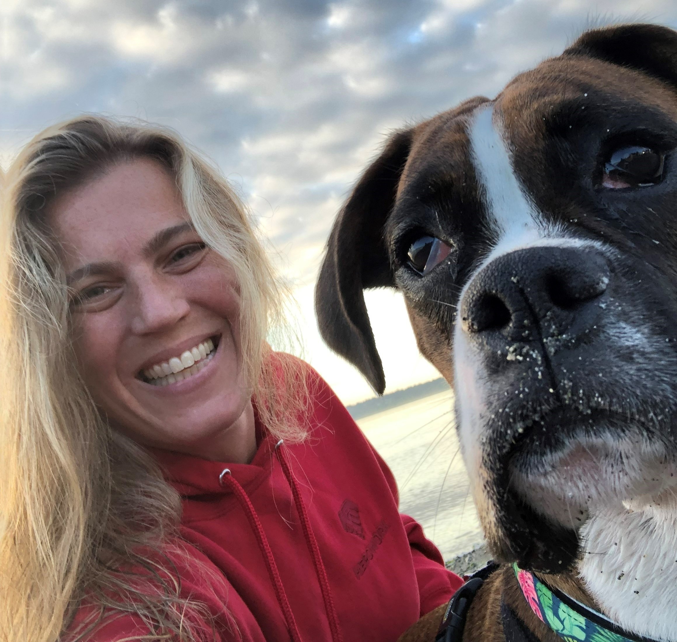 Marlena Salvador and her boxer Delilah