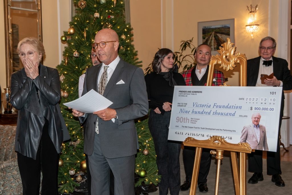 Presentation of a cheque for $900,000 for the Mel Cooper Fund for Youth Development and the Performing Arts.