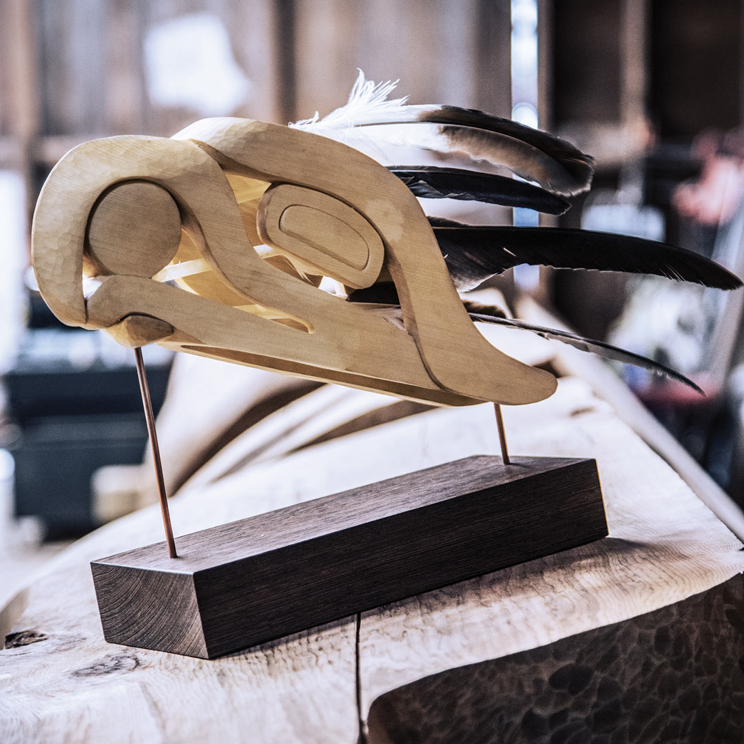 Eagle Carving by Carey Newman and gifted to the Victoria Foundation.