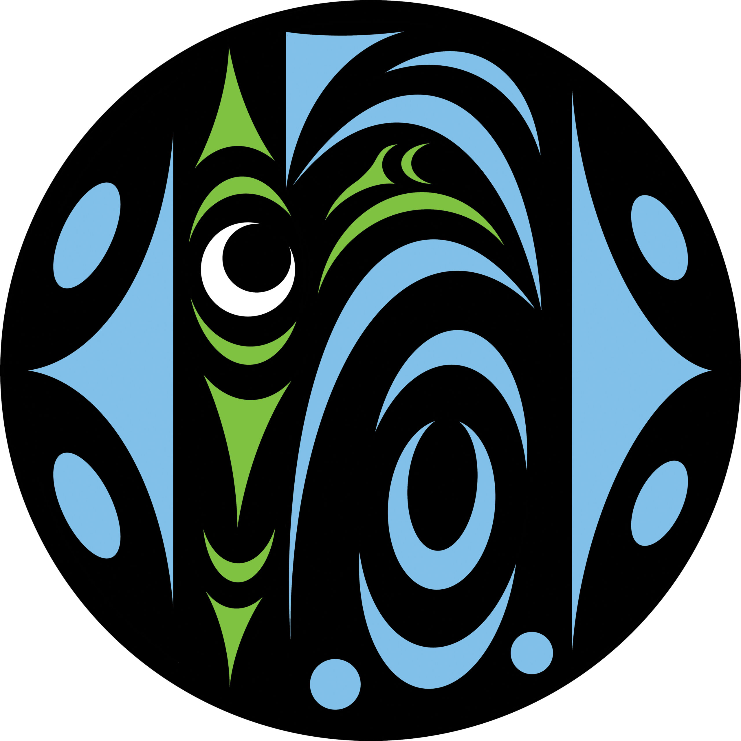 Window decal by Coast Salish artist lessLIE.