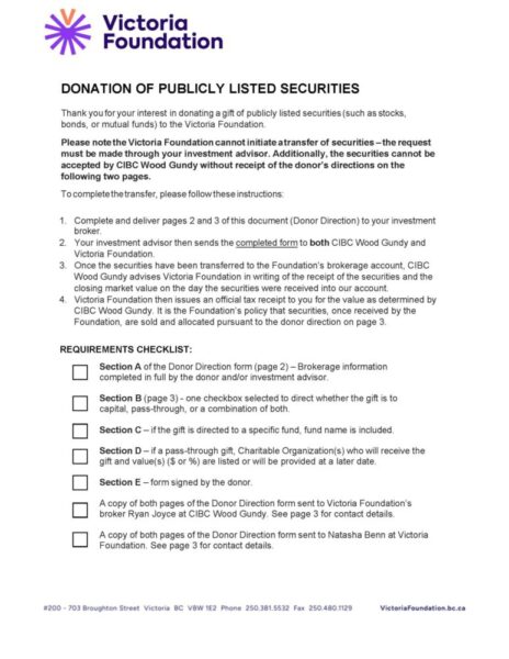 Gifts of Securities pic Gifts of Securities cover page