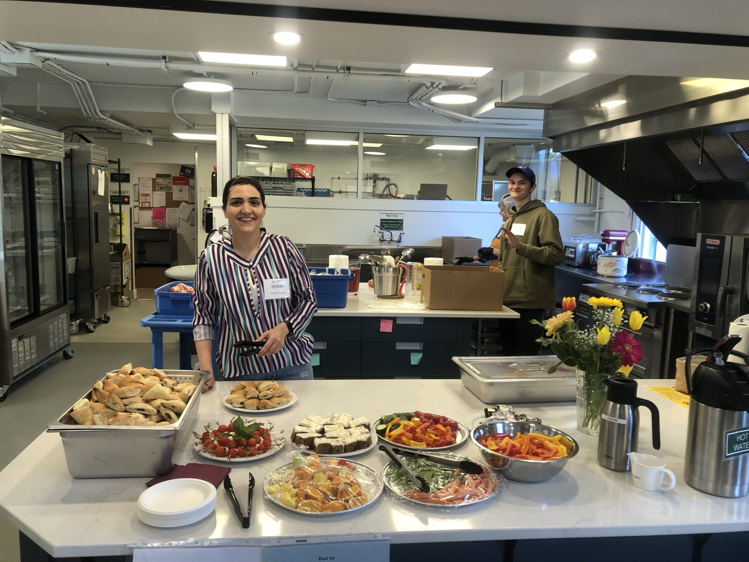 Shelbourne Community Kitchen volunteers work in the kitchen.